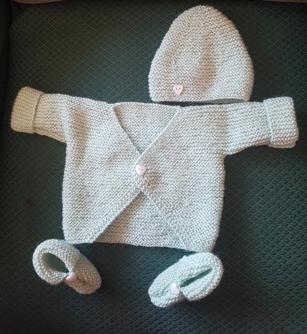 Ensemble de naissance bonnet et chaussons pour bébé garçon layette